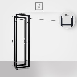 Soporte para leña Keri V2 25x40x150 negro