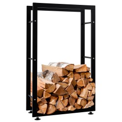 Soporte para leña Keri V2 25x60x100 negro