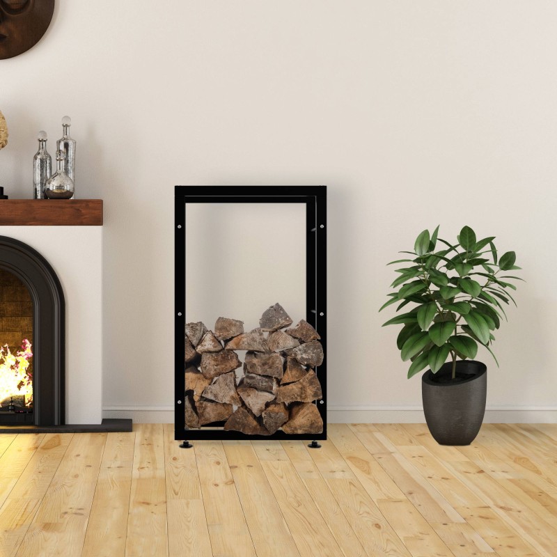 Soporte para leña Keri V2 25x60x100 negro