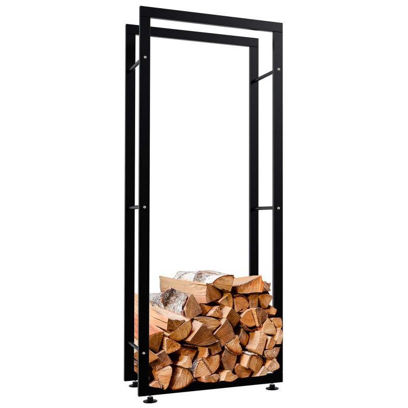Soporte para leña Keri V2 25x60x150 negro