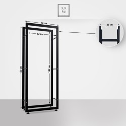 Soporte para leña Keri V2 25x60x150 negro