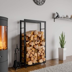 Soporte para leña Keri V2 25x60x150 negro