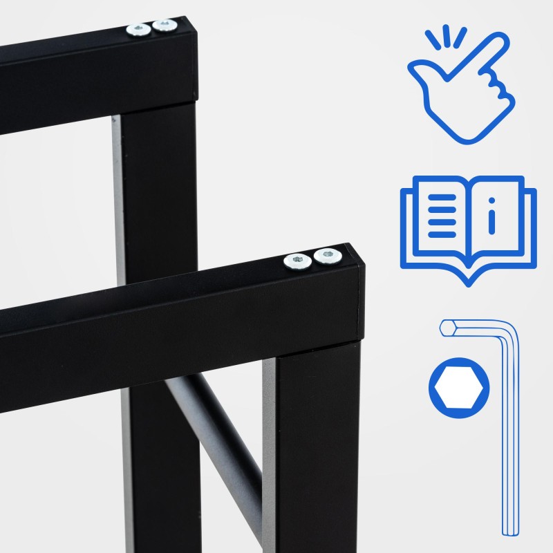 Soporte para leña Keri V2 25x60x150 negro