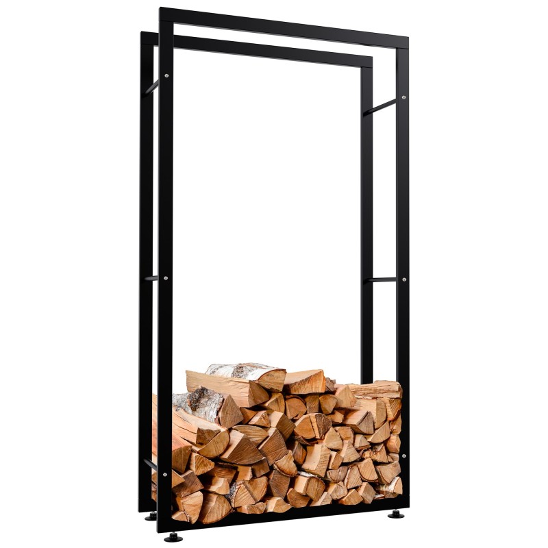Soporte para leña Keri V2 25x80x150 negro