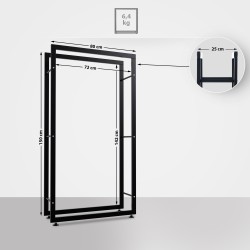 Soporte para leña Keri V2 25x80x150 negro