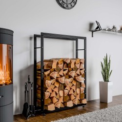 Soporte para leña Keri V2 25x80x150 negro