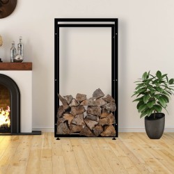 Soporte para leña Keri V2 25x80x150 negro