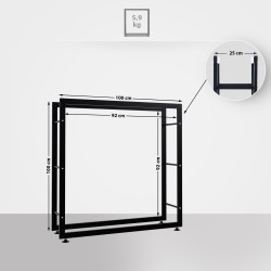 Soporte para leña Keri V2 25x100x100 negro