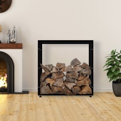 Soporte para leña Keri V2 25x100x100 negro