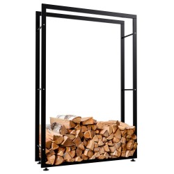 Soporte para leña Keri V2 25x100x150 negro
