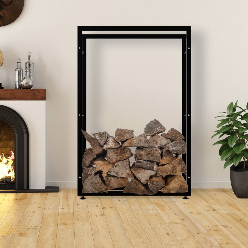 Soporte para leña Keri V2 25x100x150 negro