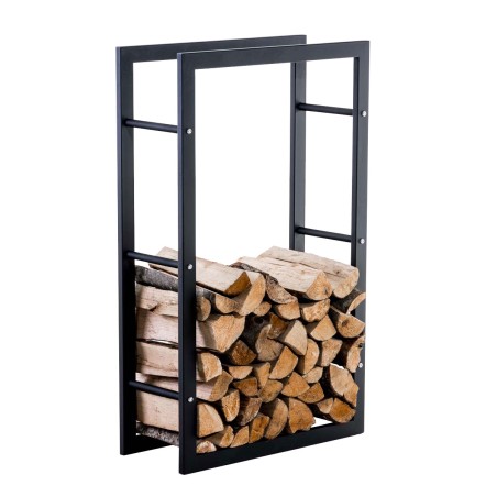 Soporte para leña Keri V3 25x60x100 negro