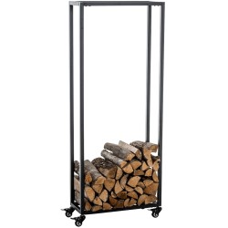 Soporte para leña Hetta 25x40x150 cm negro