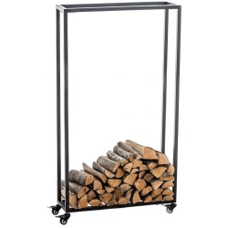 Soporte para leña Hetta 25x60x150 cm negro