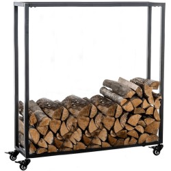 Soporte para leña Hetta 25x80x100 cm negro