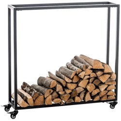 Soporte para leña Hetta 25x100x100 cm negro