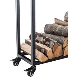 Soporte para leña Hetta 25x100x150 cm negro