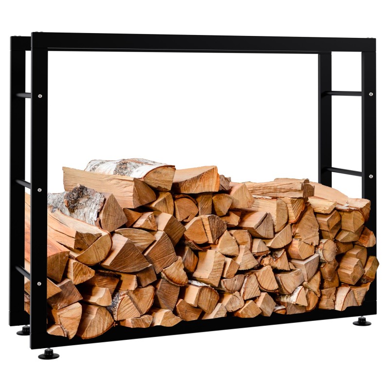 Soporte para leña Keri V2 25x100x80 cm negro