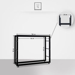 Soporte para leña Keri V2 25x100x80 cm negro