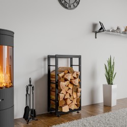 Soporte para leña Keri V2 25x40x80 negro