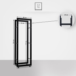 Soporte para leña Keri V2 25x40x125 negro