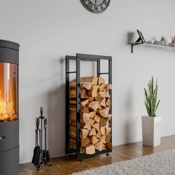 Soporte para leña Keri V2 25x40x125 negro