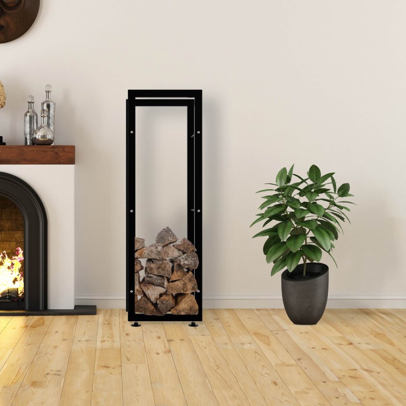 Soporte para leña Keri V2 25x40x125 negro