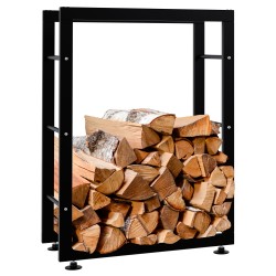 Soporte para leña Keri V2 25x60x80 negro
