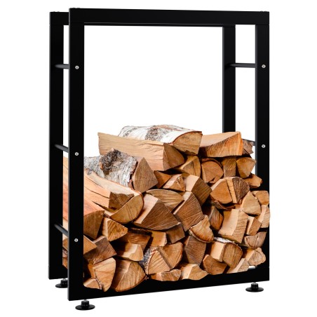 Soporte para leña Keri V2 25x60x80 negro