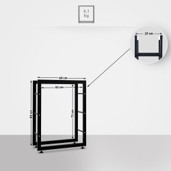 Soporte para leña Keri V2 25x60x80 negro
