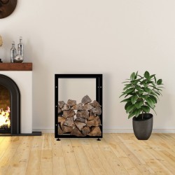 Soporte para leña Keri V2 25x60x80 negro