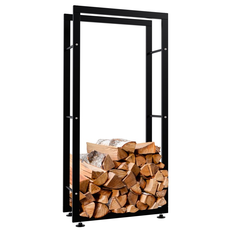 Soporte para leña Keri V2 25x60x125 negro