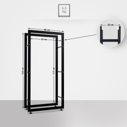 Soporte para leña Keri V2 25x60x125 negro