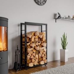 Soporte para leña Keri V2 25x60x125 negro