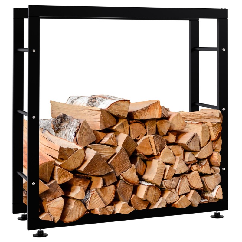 Soporte para leña Keri V2 25x80x80 negro