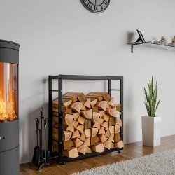 Soporte para leña Keri V2 25x80x80 negro