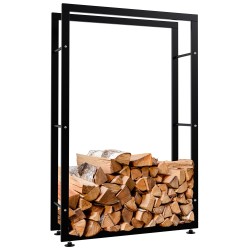 Soporte para leña Keri V2 25x80x125 negro