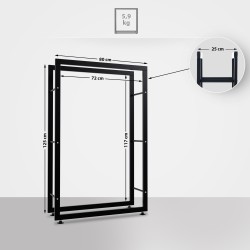 Soporte para leña Keri V2 25x80x125 negro