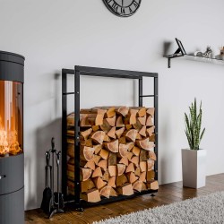 Soporte para leña Keri V2 25x80x125 negro