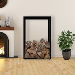 Soporte para leña Keri V2 25x80x125 negro