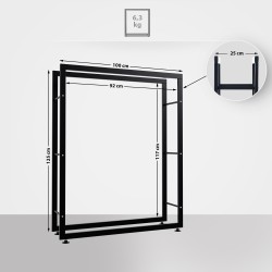 Soporte para leña Keri V2 25x100x125 negro