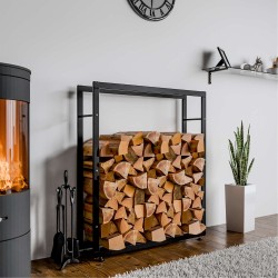 Soporte para leña Keri V2 25x100x125 negro