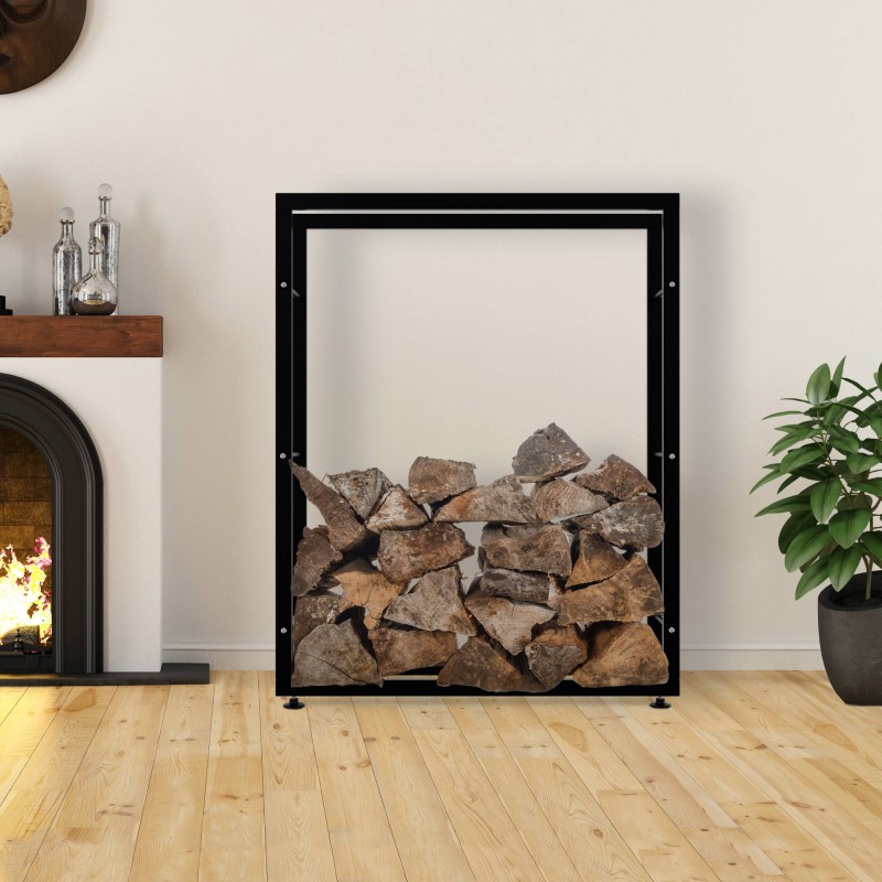 Soporte para leña Keri V2 25x100x125 negro