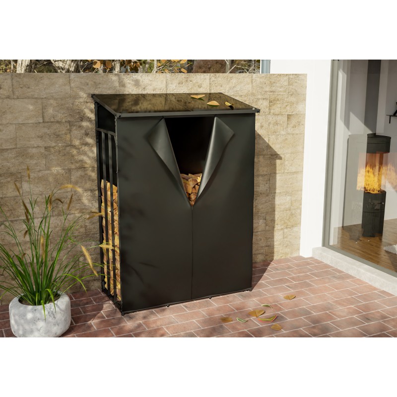 Refugio Ruston Metal L de madera antracita + cubierta