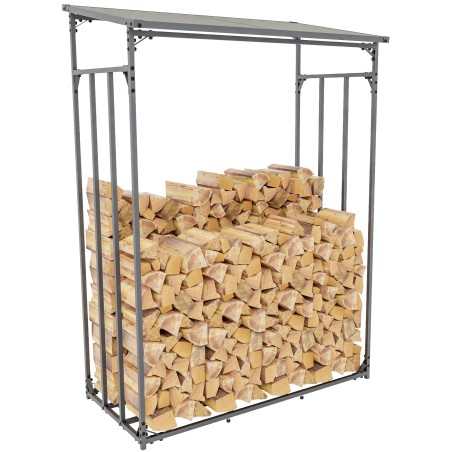 Leñero de aluminio antracita Ruston L