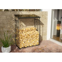 Leñero de aluminio antracita Ruston L