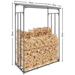 Leñero de aluminio antracita Ruston L