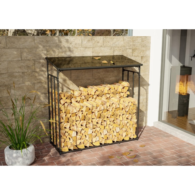 Leñero Ruston XL de aluminio, antracita