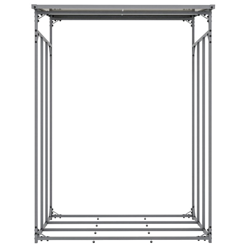 Leñero Ruston de aluminio con tapa, color antracita