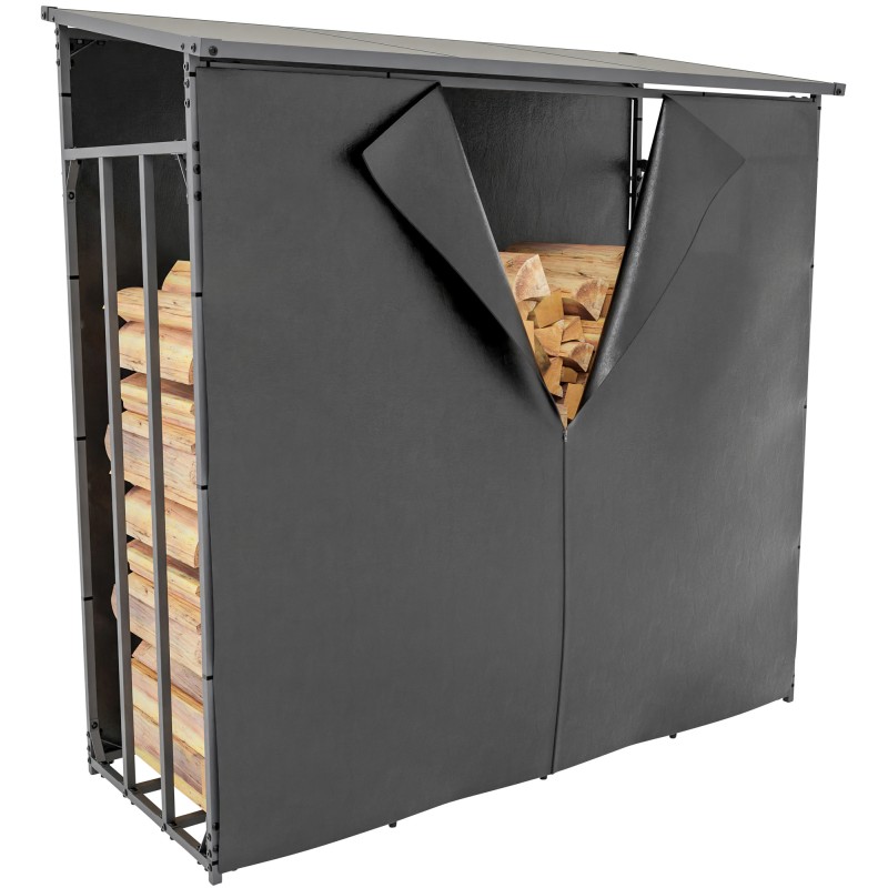 Leñero Ruston XL de aluminio antracita con funda